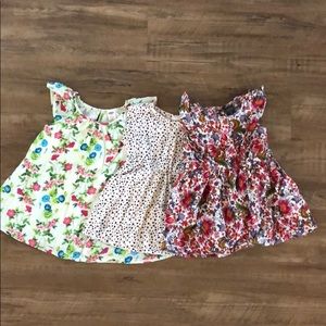 3/$20. lot of three baby girl dresses.
